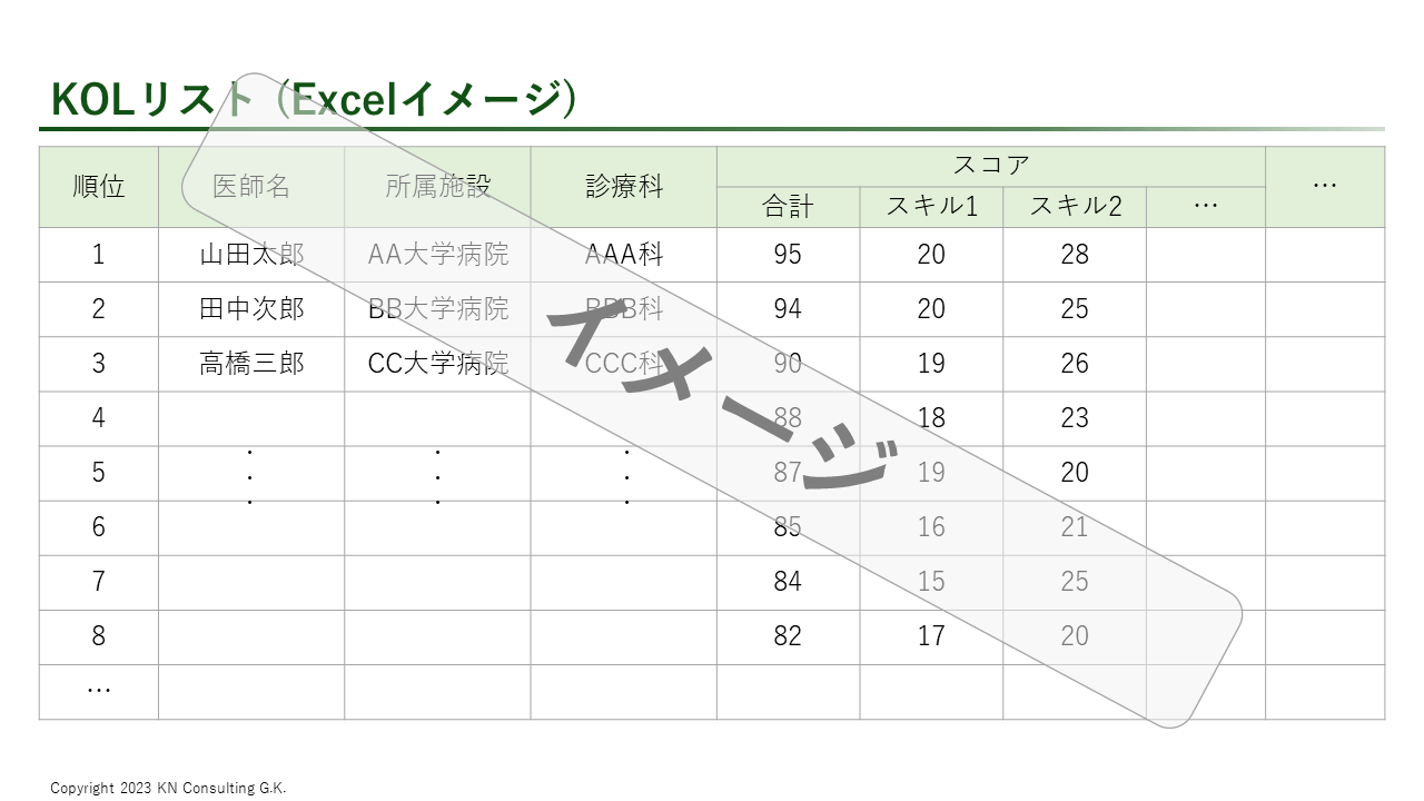 KN Consulting - KNC - アウトプット - KOLマッピング